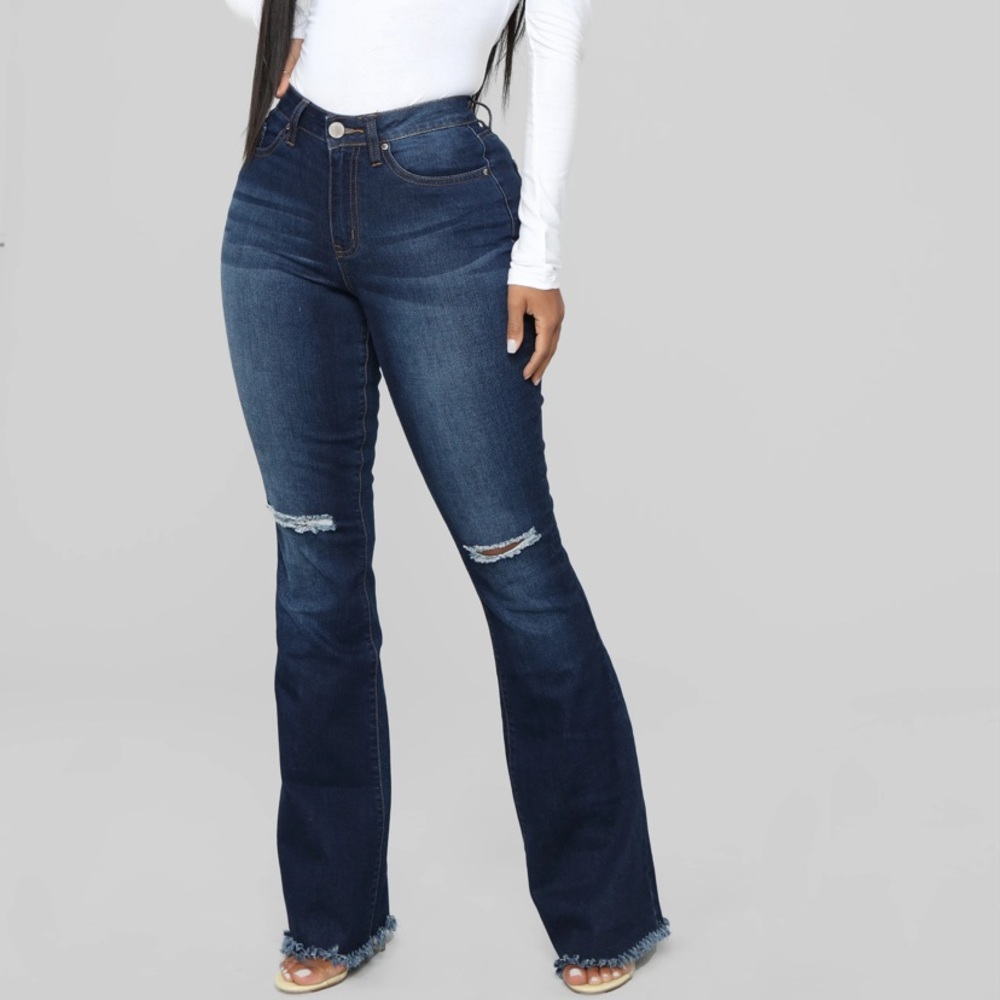 Flare dark denim jeans
